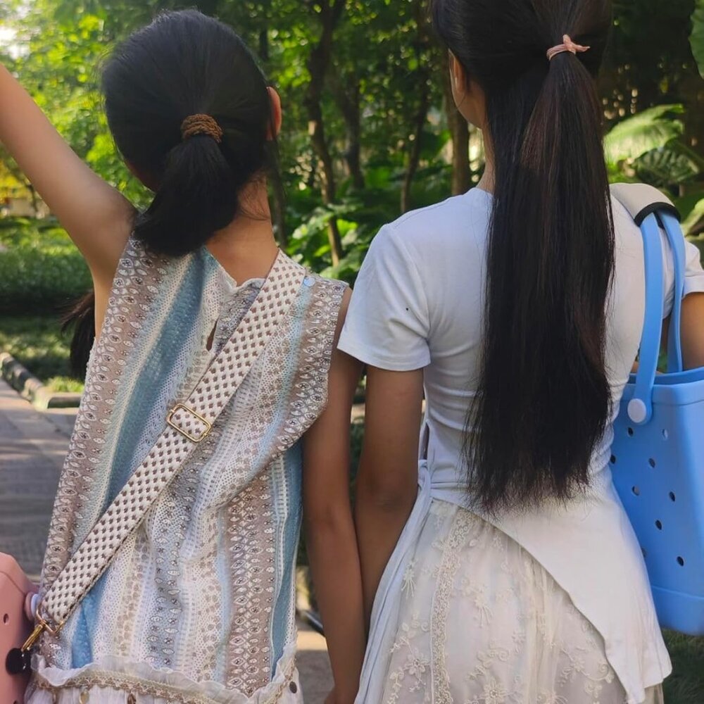 Boho Cream Cotton Adjustable Crossbody Bag Strap Wrap for Bogg and Beach Totes - Picture 5 of 5